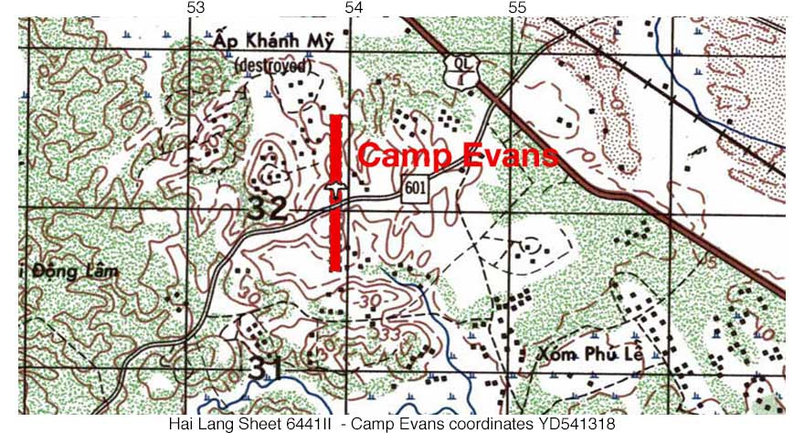 Camp Evans Vietnam Map